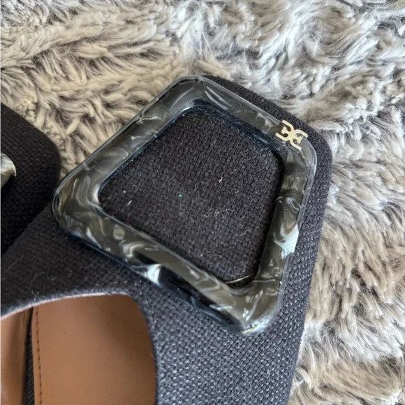 Sam Edelman Lavina Slip On Squared Toe Buckle Detail Black Mules Sz 9 - Picture 4 of 5